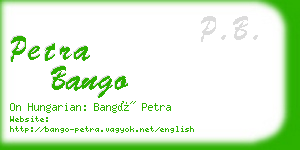 petra bango business card